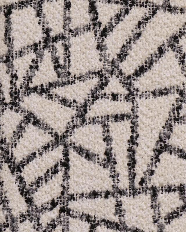 Polygon Premium Geometric Bouclé Upholstery Fabric – Snow